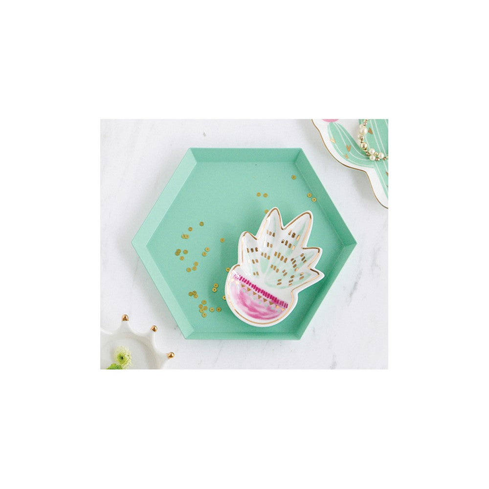 Succulent in Pot CeramicTrinket Dish
