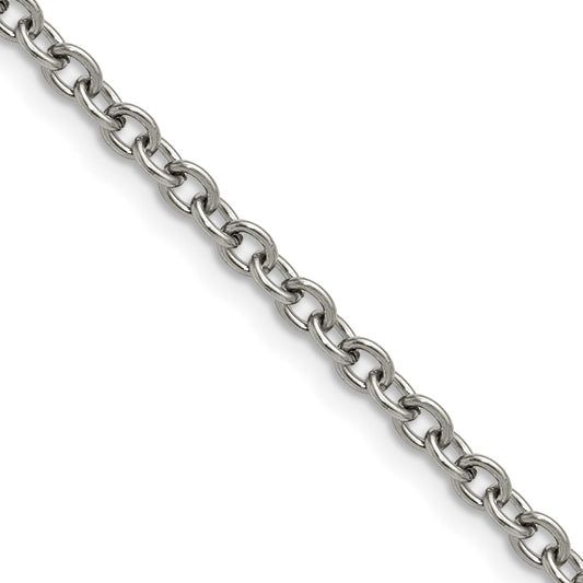 Chisel Stainless Steel Polished 3mm 22 inch Cable Chain