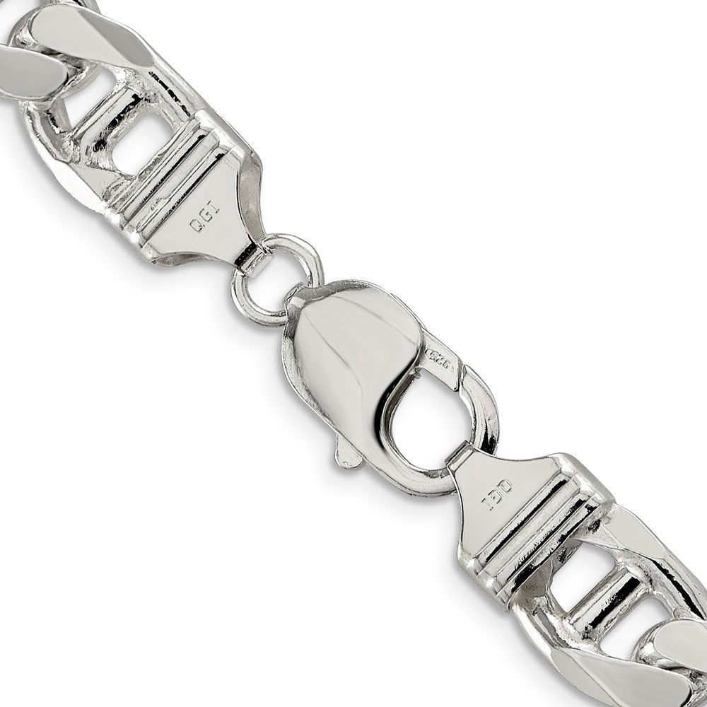 Sterling Silver 10.8mm D/C Flat Anchor Curb Chain 26 Inches