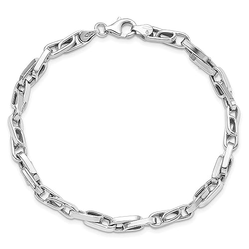 14K White Gold Polished Fancy Link Bracelet