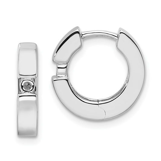 14k White Gold 2-2.7mm Round Hinged Hoop Earrings Mountings