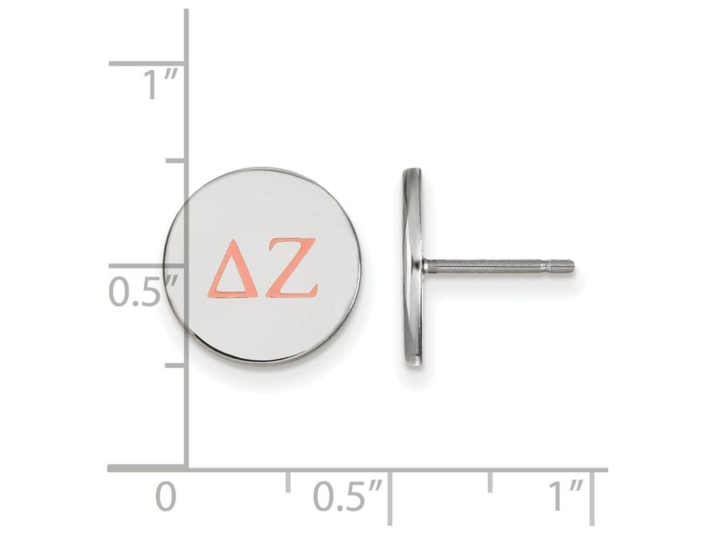 Sterling Silver Official Licensed Greek Sororities Delta Zeta (??) Enameled Post Earrings