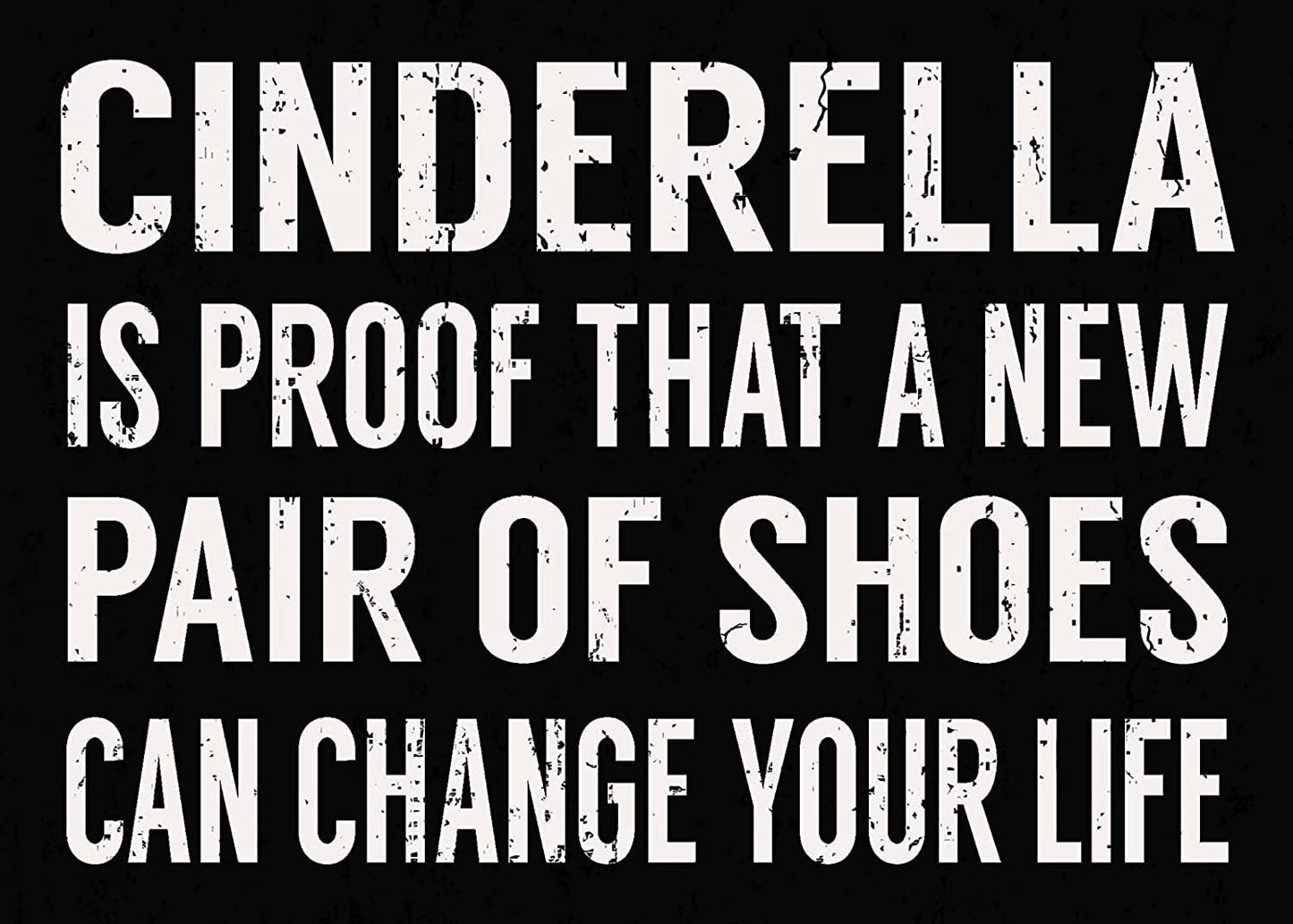 Cinderella Is Proof That a New Pair of Shoes... Rustic Funny Wooden Boxed Sign 5" X 7"