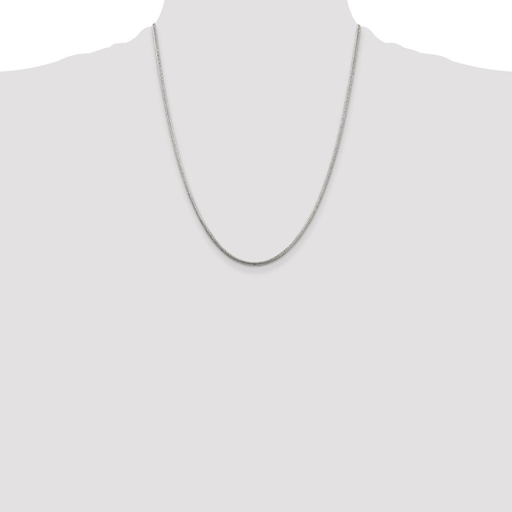 Sterling Silver 2mm Round Snake Chain 22 Inches