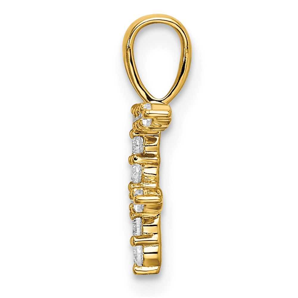 14KY Small Initial F Diamond Pendant