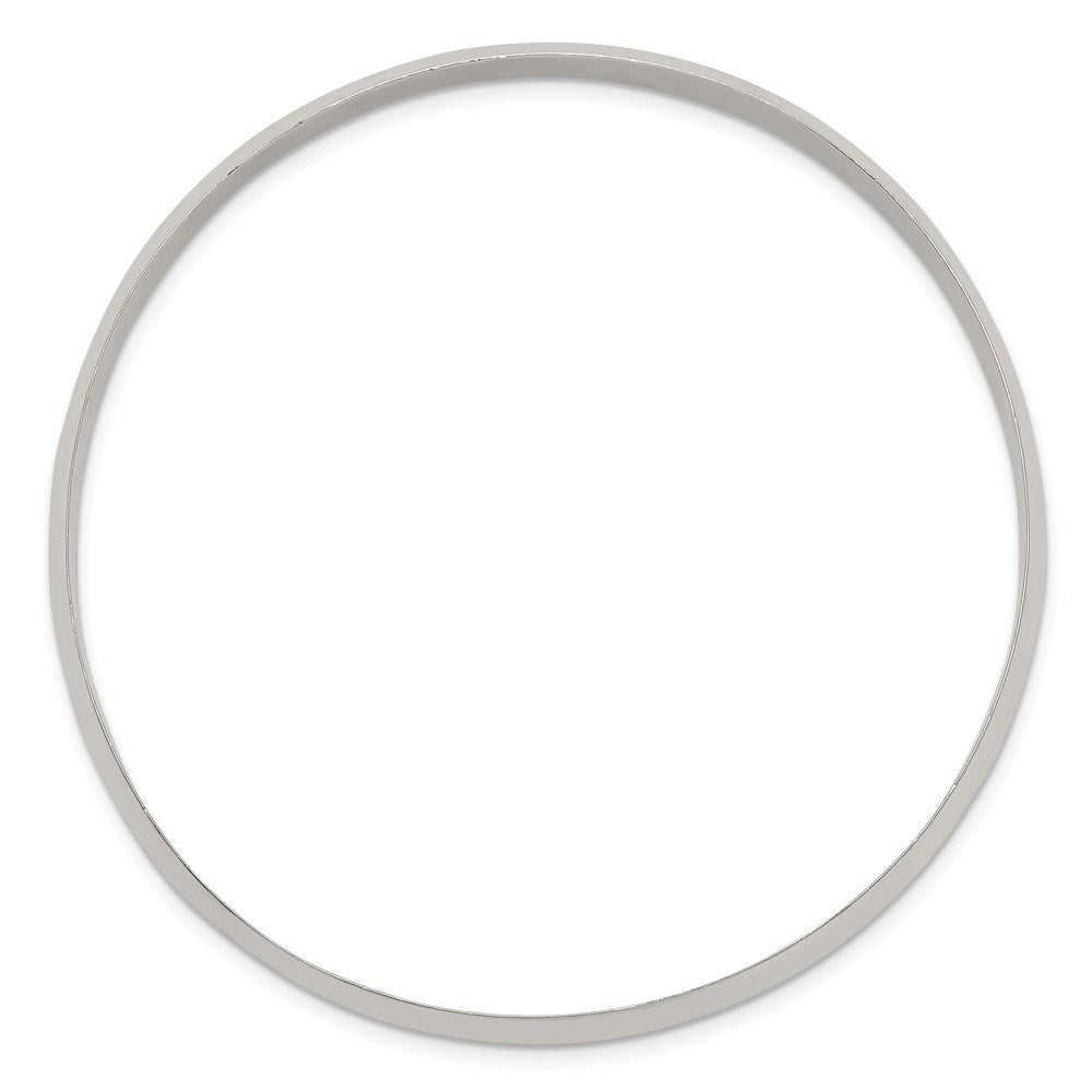 Sterling Silver 6.25mm Solid Polished Plain Slip-On Bangle Bracelet 7.25 inches