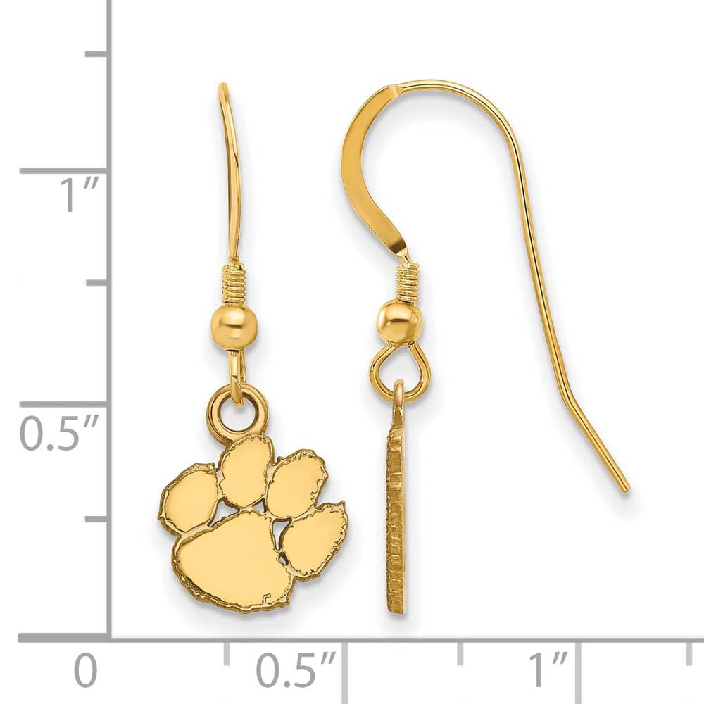 Women's Clemson Tigers Gold Plated XS Dangle Earrings