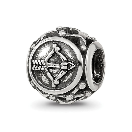 Sterling Silver Reflections Antiqued Zodiac Sagittarius Bead