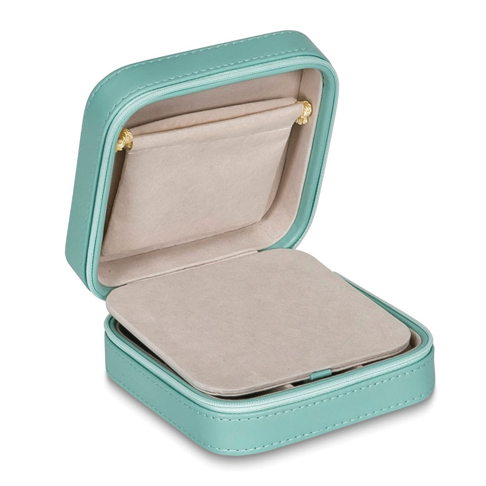 Mint Green Vegan Leather Multiple Compartment Travel Jewelry Case
