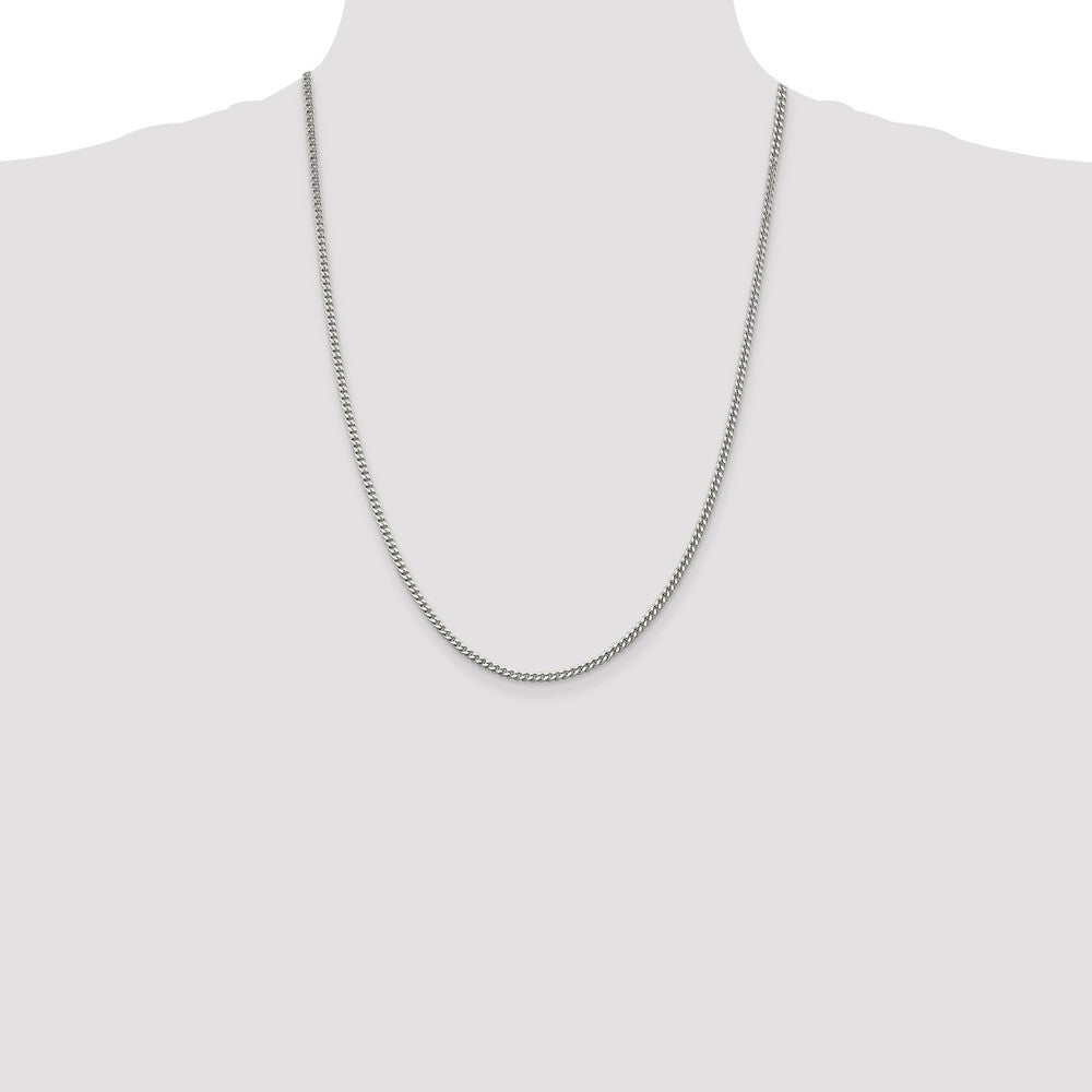 Sterling Silver 3mm Curb Chain 24 Inches