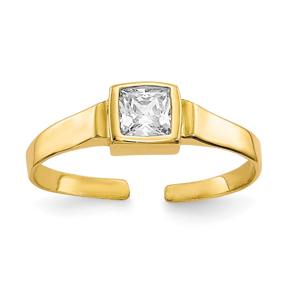 10k CZ Toe Ring Size 3