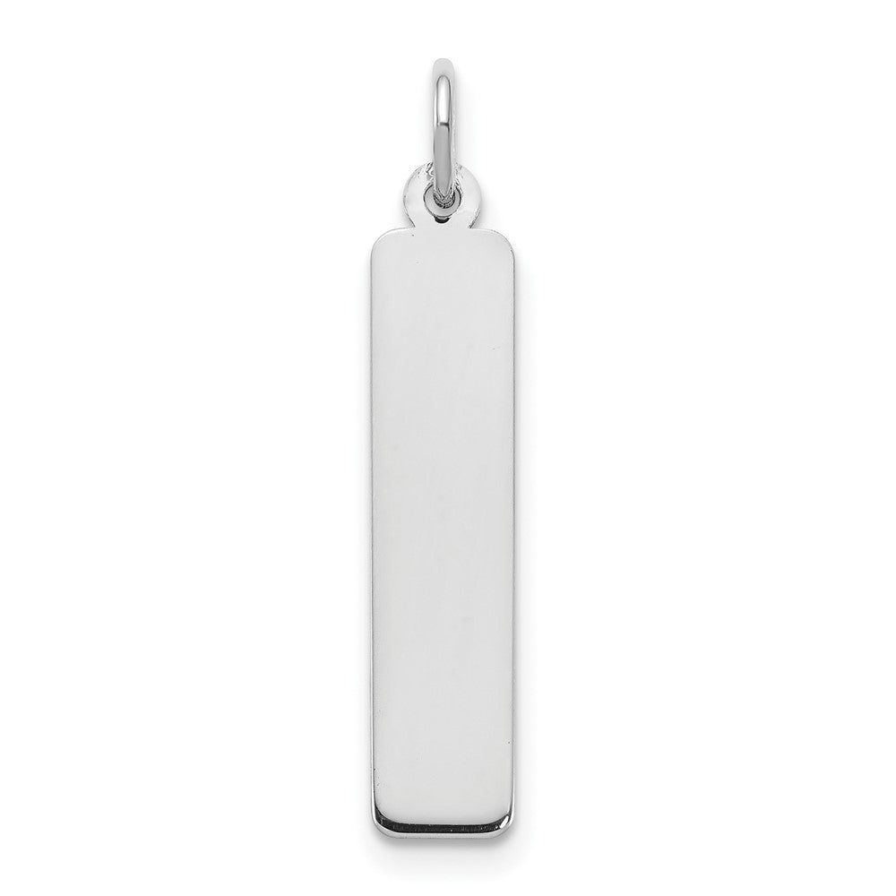 Sterling Silver/Rhodium-plated Medium Blank Bar Charm