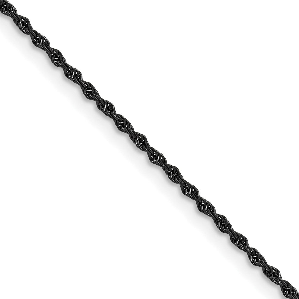 Chisel Stainless Steel Polished Black IP-plated 1.5mm 16 inch Rope Chain