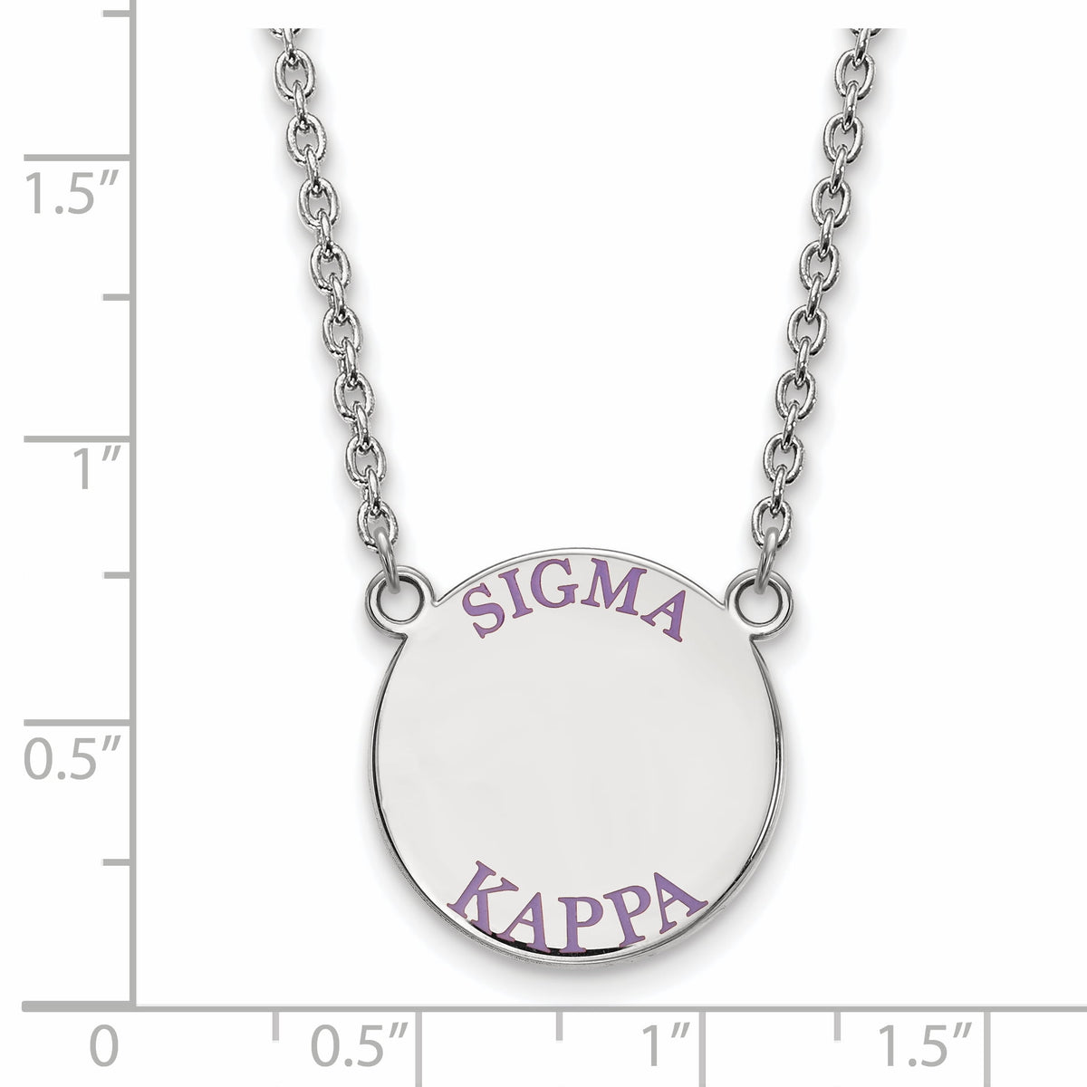 Sterling Silver 18in Official Licensed Greek Sororities Sigma Kappa (??) Small Enamel Pendant w/Necklace