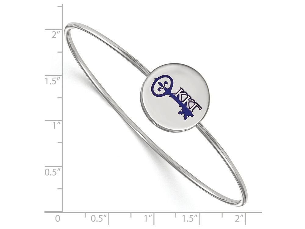 Sterling Silver Official Licensed Greek Sororities 7in Kappa Kappa Gamma (???) Enameled Slip-on Bangle