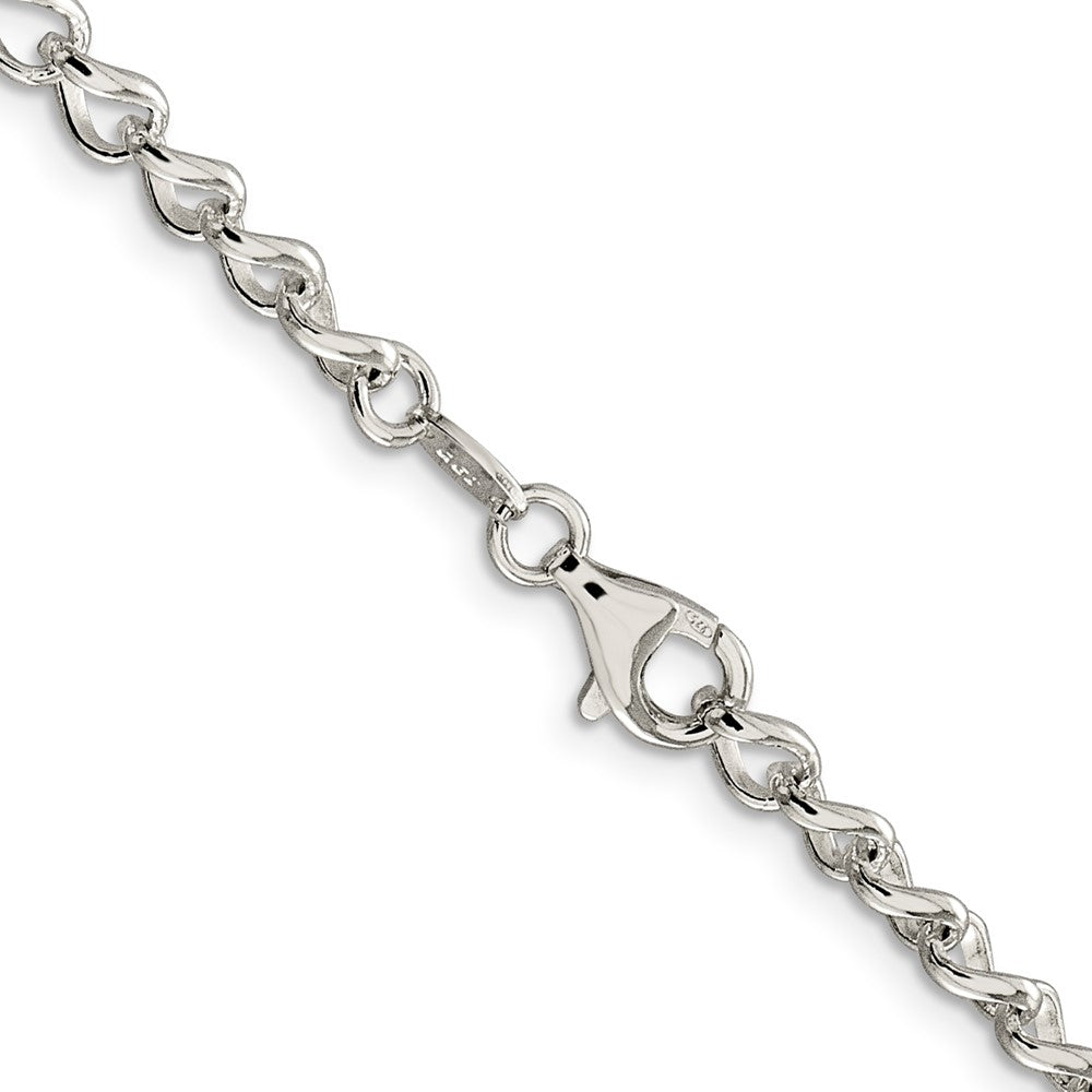 Sterling Silver 4.5mm Half round Wire Open Curb Chain 18 Inches