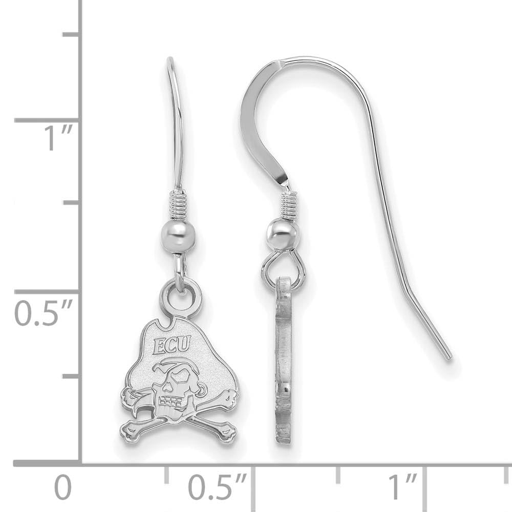 LogoArt Sterling Silver East Carolina University Xs Dangle Earrings Wire
