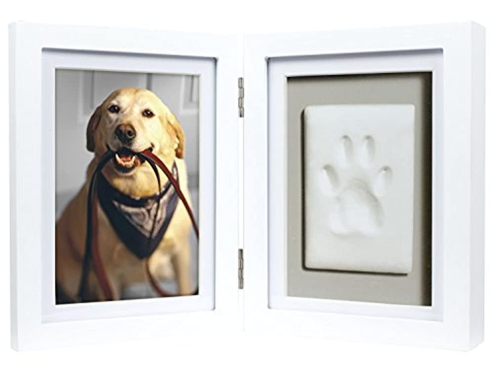 Pawprints Hinged White Wood 4x6 Photo Frame with Clay Tools and Instructions QGM20966