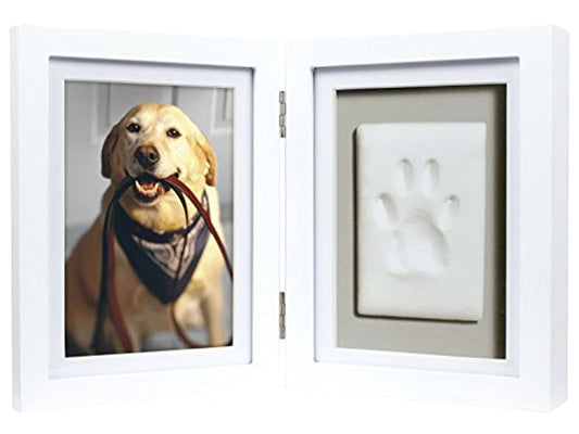 Pawprints Hinged White Wood 4x6 Photo Frame with Clay Tools and Instructions QGM20966