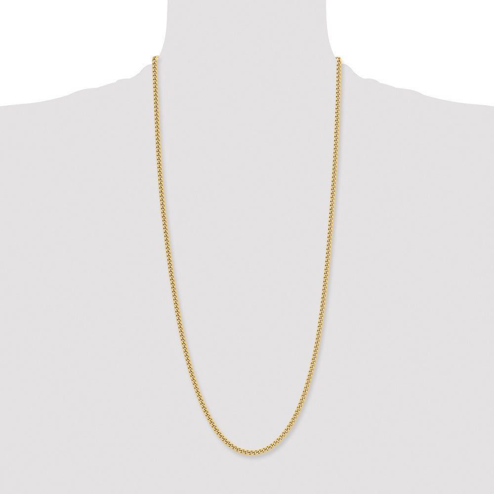 Stainless Steel Polished Yellow IP 4mm 30in Round Curb Chain
