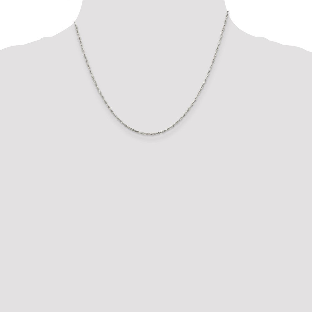 Sterling Silver Rhodium-plated 1.4mm Singapore Chain 18 Inches