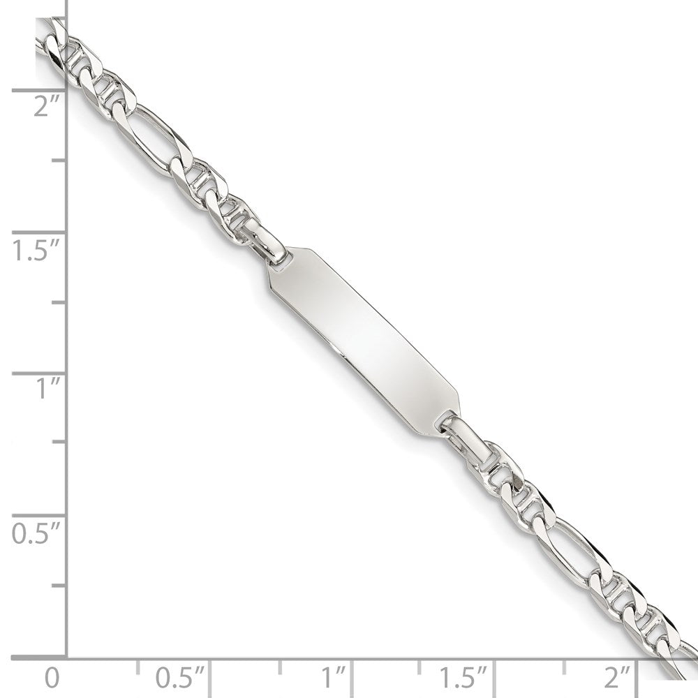 Sterling Silver Childrens ID Anchor 5in Plus 1in EXT Link Bracelet 5 inches