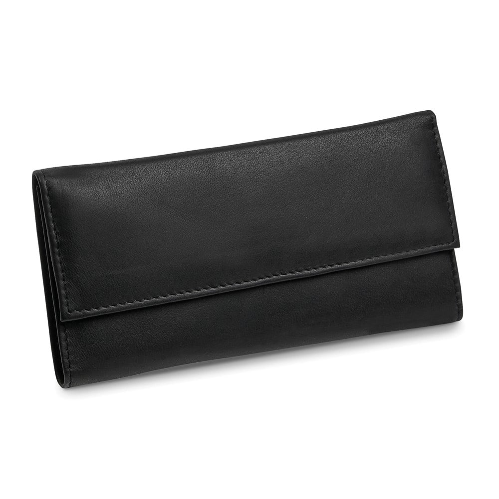 Black Leather Magnetic Closure Slim Jewelry Wallet GM17708