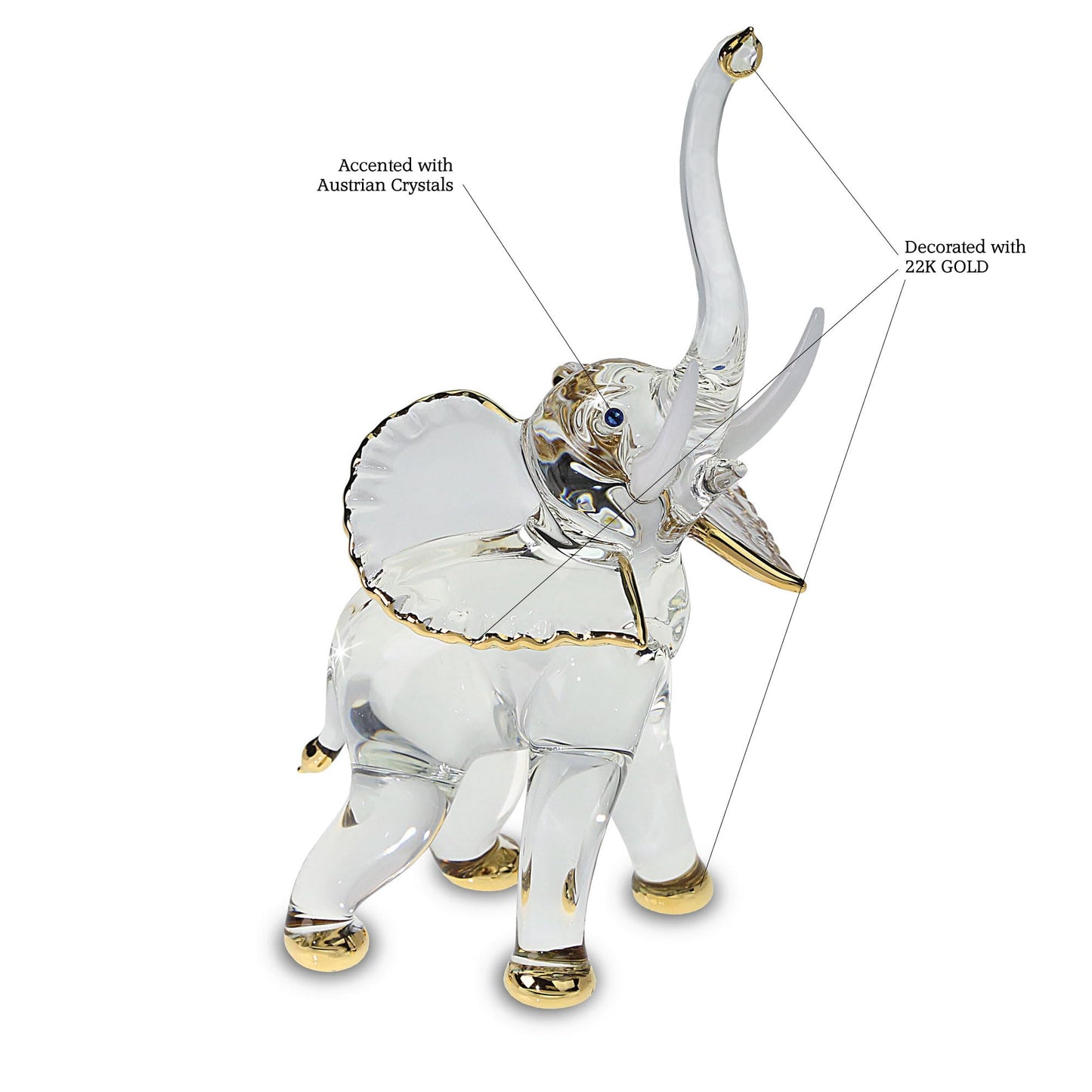 Glass Baron Elephant Handcrafted Glass 1 ea
