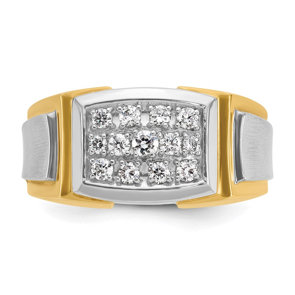 IBGoodman 14k with White Rhodium 1/2 carat Lab Grown Diamond VS/SI+ G+ Complete Polished and Satin Cluster Ring