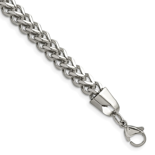 Stainless Steel Polished 5.5mm 8.5in Franco Chain 8.5 inches