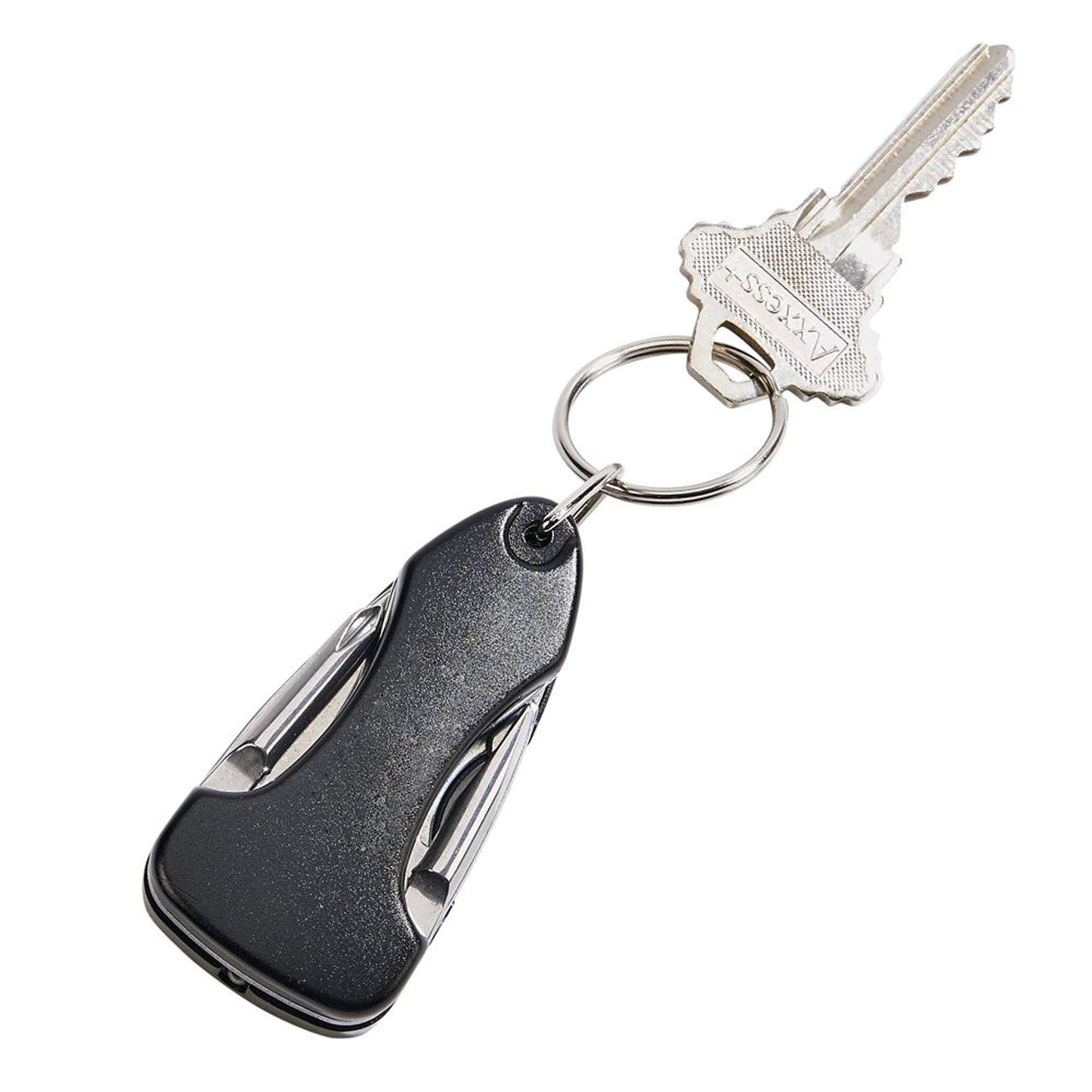 3.5" Black Stainless Steel Key Chain with Multi Tools