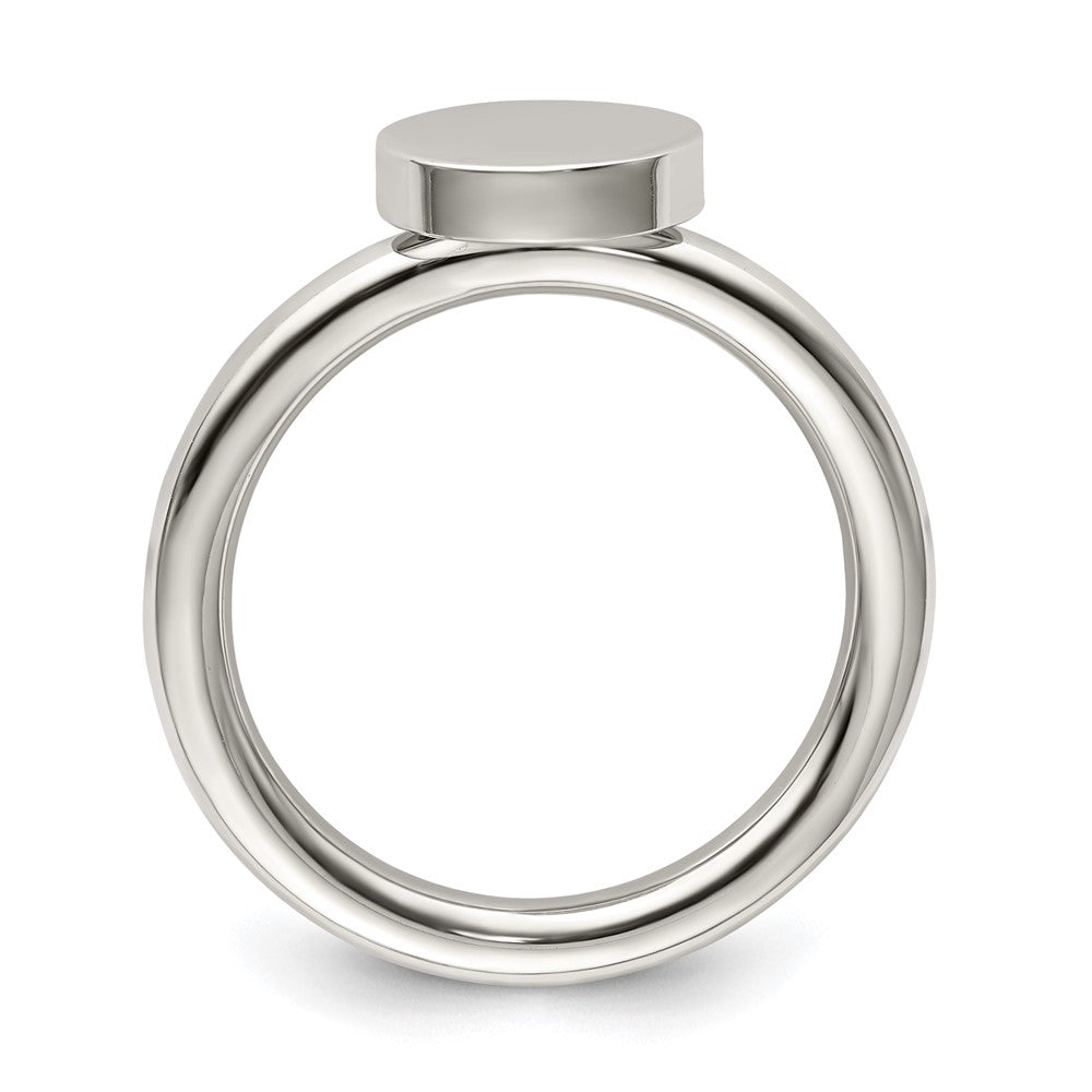 Stainless Steel Polished Circle Ring Size - 8