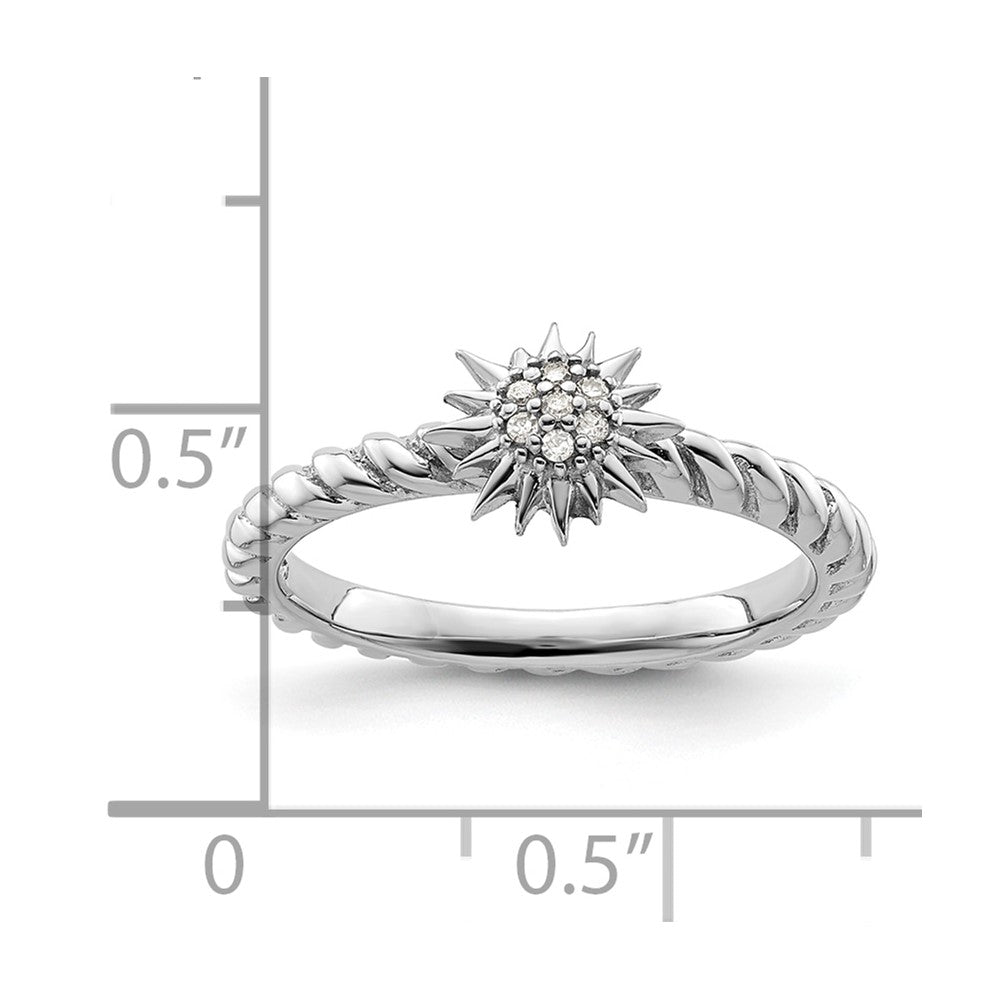 Sterling Silver Stackable Expressions Diamond Star Ring Size -9