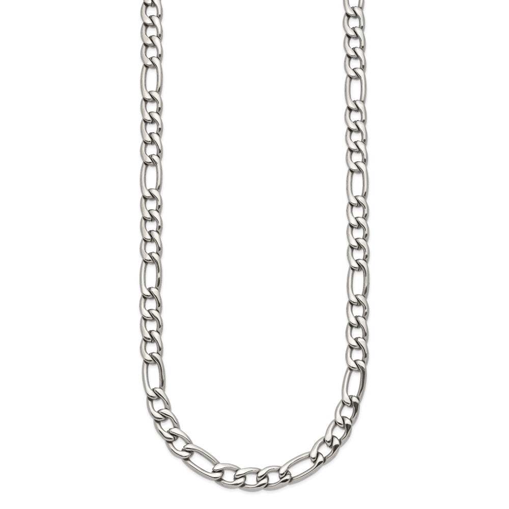 Stainless Steel Polished Figaro 24 Inch Chain Neck
