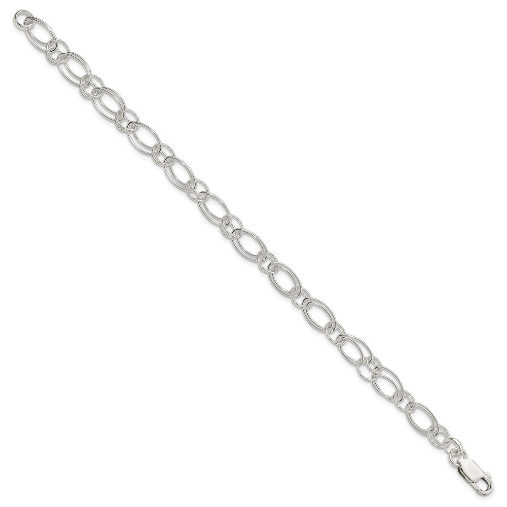 Sterling Silver Polished Oval Link Bracelet 7.5 inches
