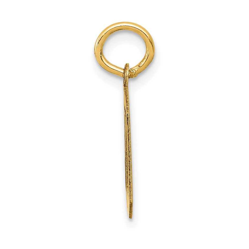 10k Small Satin Number 0 Charm