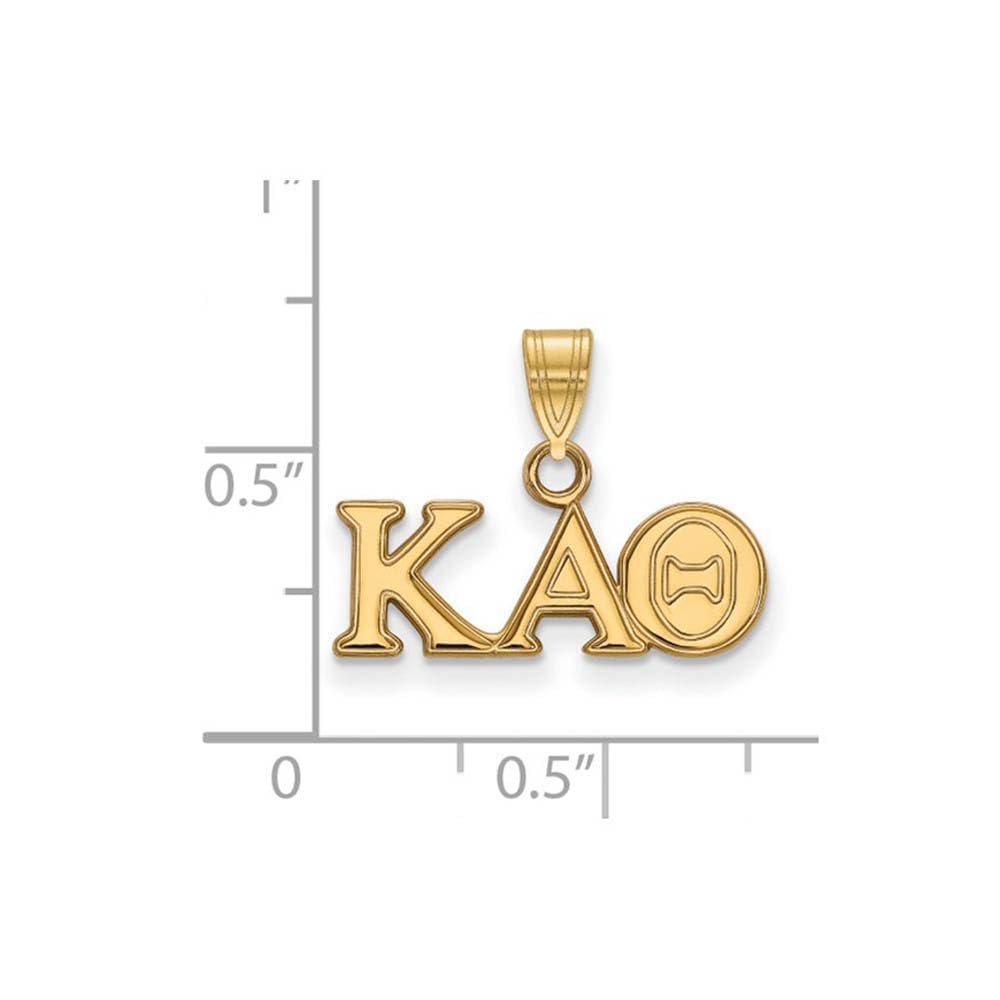 Sterling Silver w/ 14K Yellow Gold-Plated Official Licensed Greek Sororities Kappa Alpha Theta (???) Small Pendant