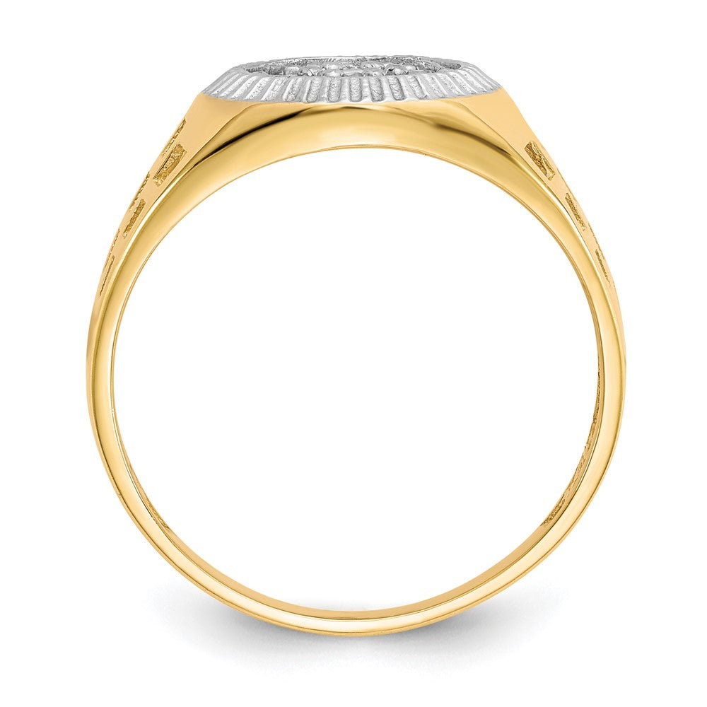 14k w/Rhodium Men's CZ Cluster Ring Size 10