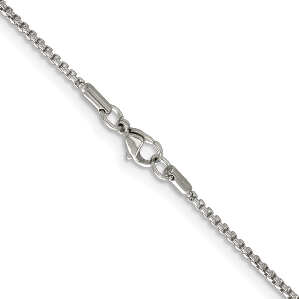 Stainless Steel Polished 2.2mm 18in Rounded Box Chain