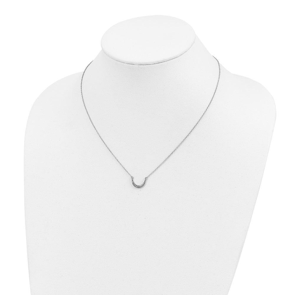 Sterling Silver Polished Diamond U Shape Necklace