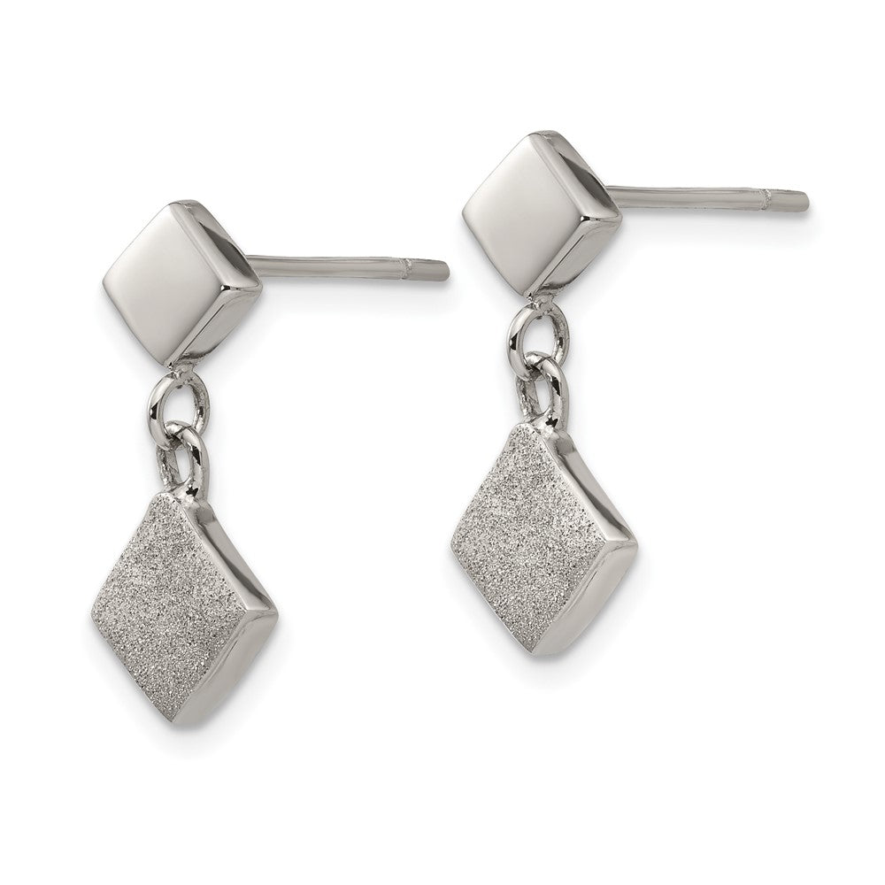 Stainless Steel Polished Laser-cut Post Dangle Earrings
