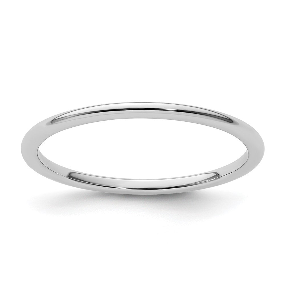 10K White Gold 1.2mm Half Round Polished Stackable Band Size 8.5