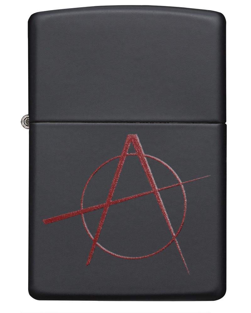 Zippo Anarchy Symbol Black Matte Pocket Lighter