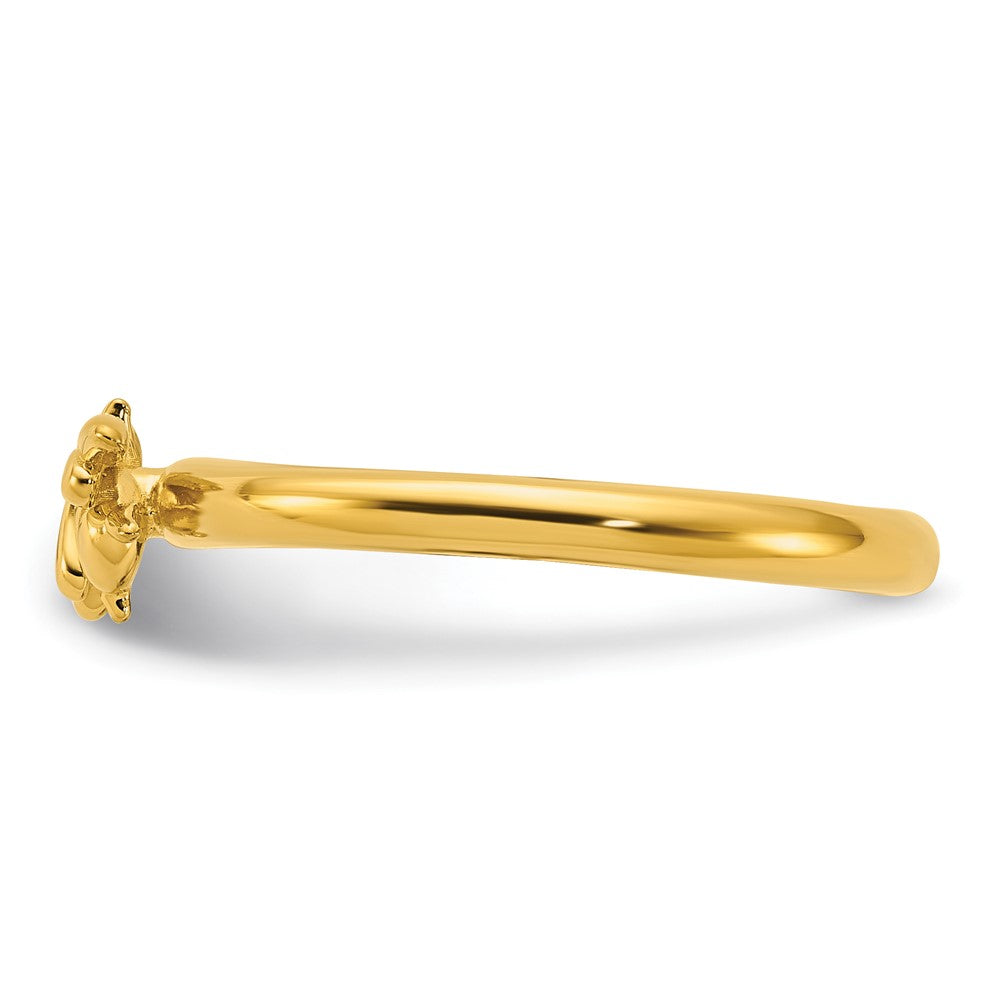 Sterling Silver Stackable Expressions Gold-plated Bee Ring Size -5