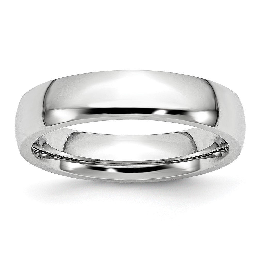 Cobalt Polished 5mm Half Round Band Size - 10.5