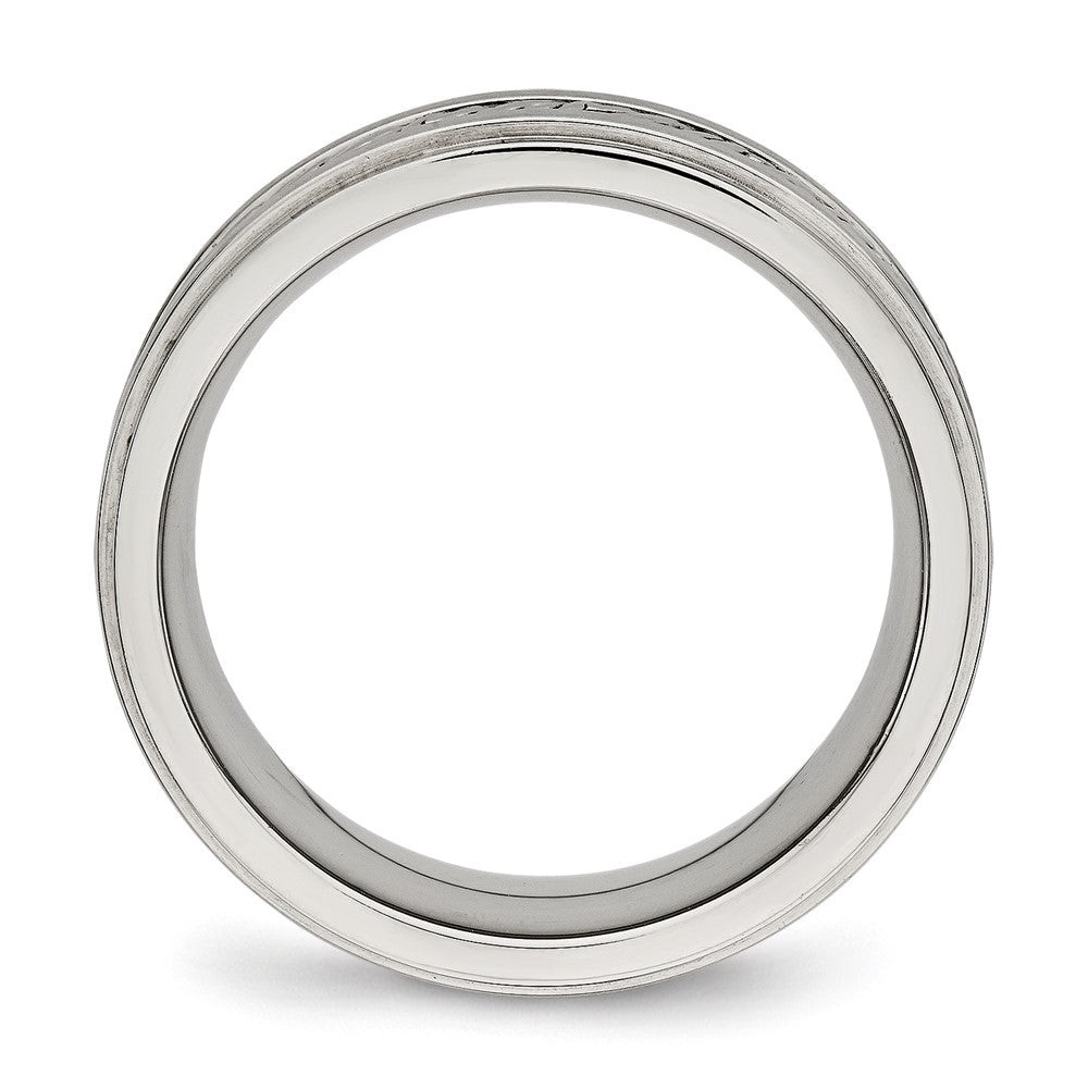Stainless Steel Brushed and Polished Braided 7mm Band Size - 10