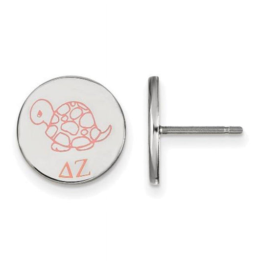 Sterling Silver Official Licensed Greek Sororities Delta Zeta (??) Enameled Post Earrings