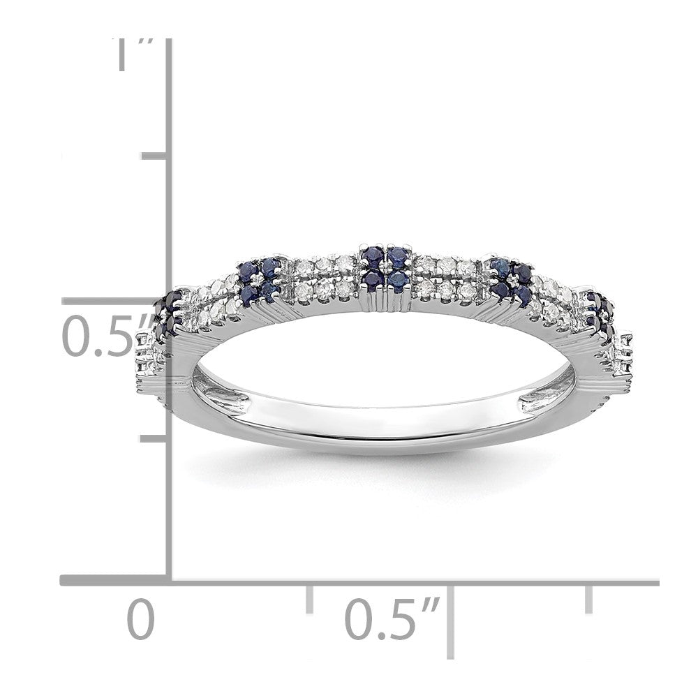 Sterling Silver Stackable Expressions Created Sapphire & Diamond Ring