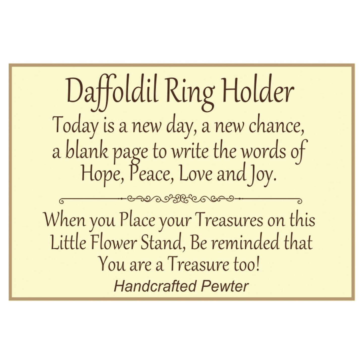 Handcrafted Tarnish-free Pewter Tiny Gardens Daffodil Ring Holder QGM12042