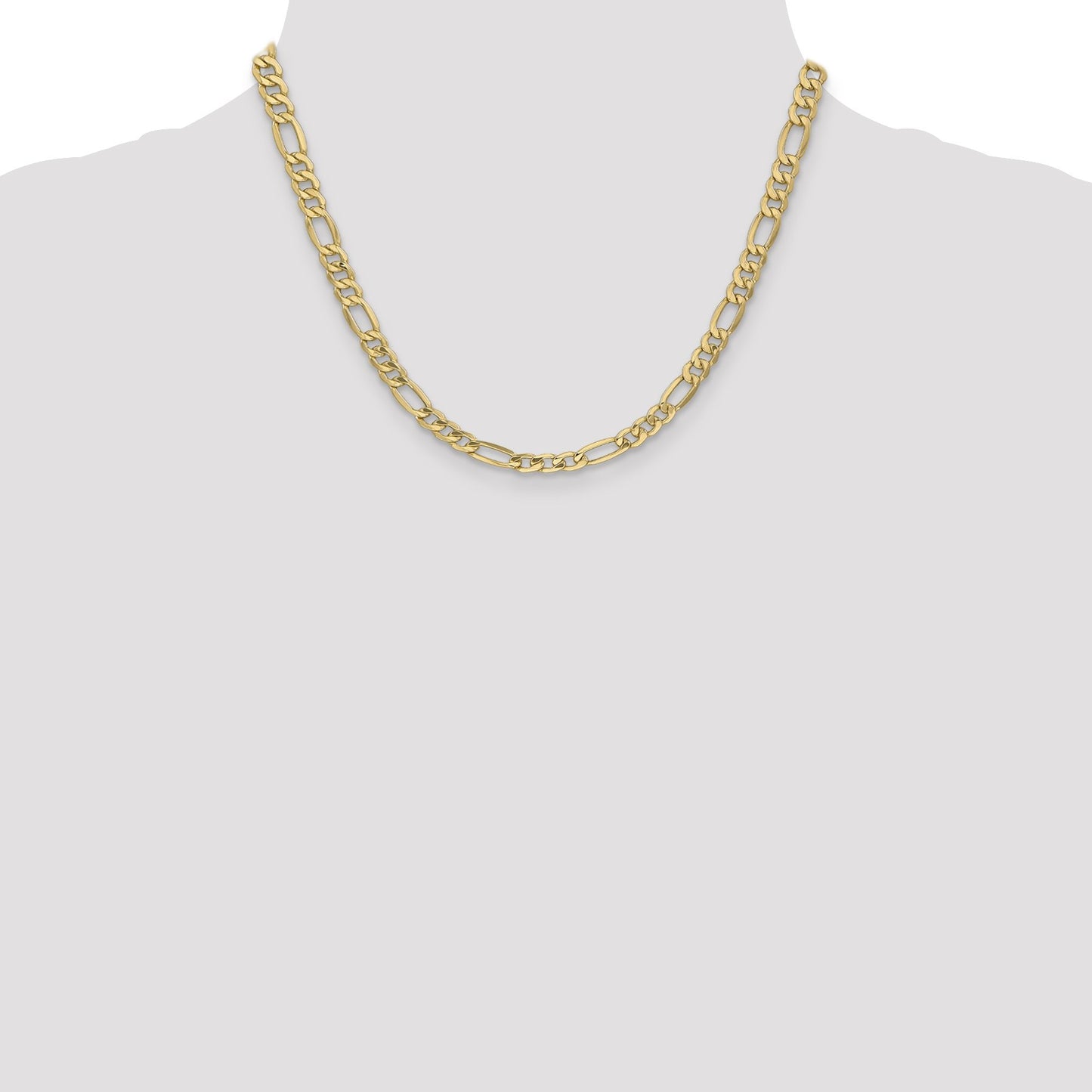 14K 18 inch 6.25mm Semi-Solid Figaro with Lobster Clasp Chain